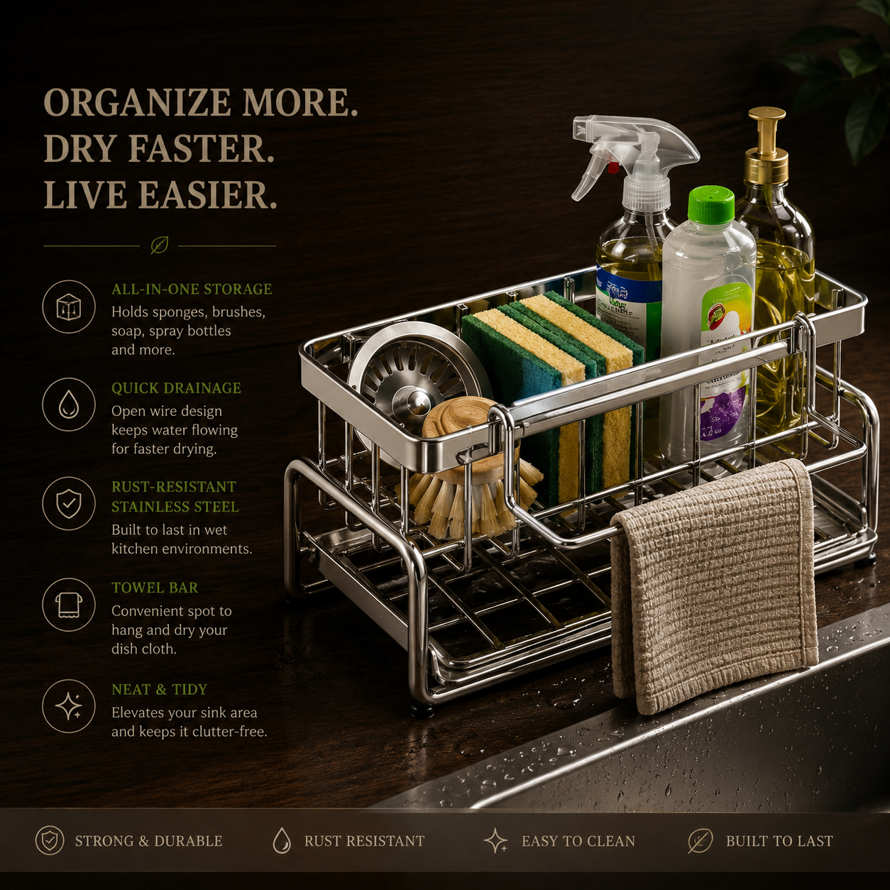 SinkMate Over the Sink Sponge Holder and Drying Rack
