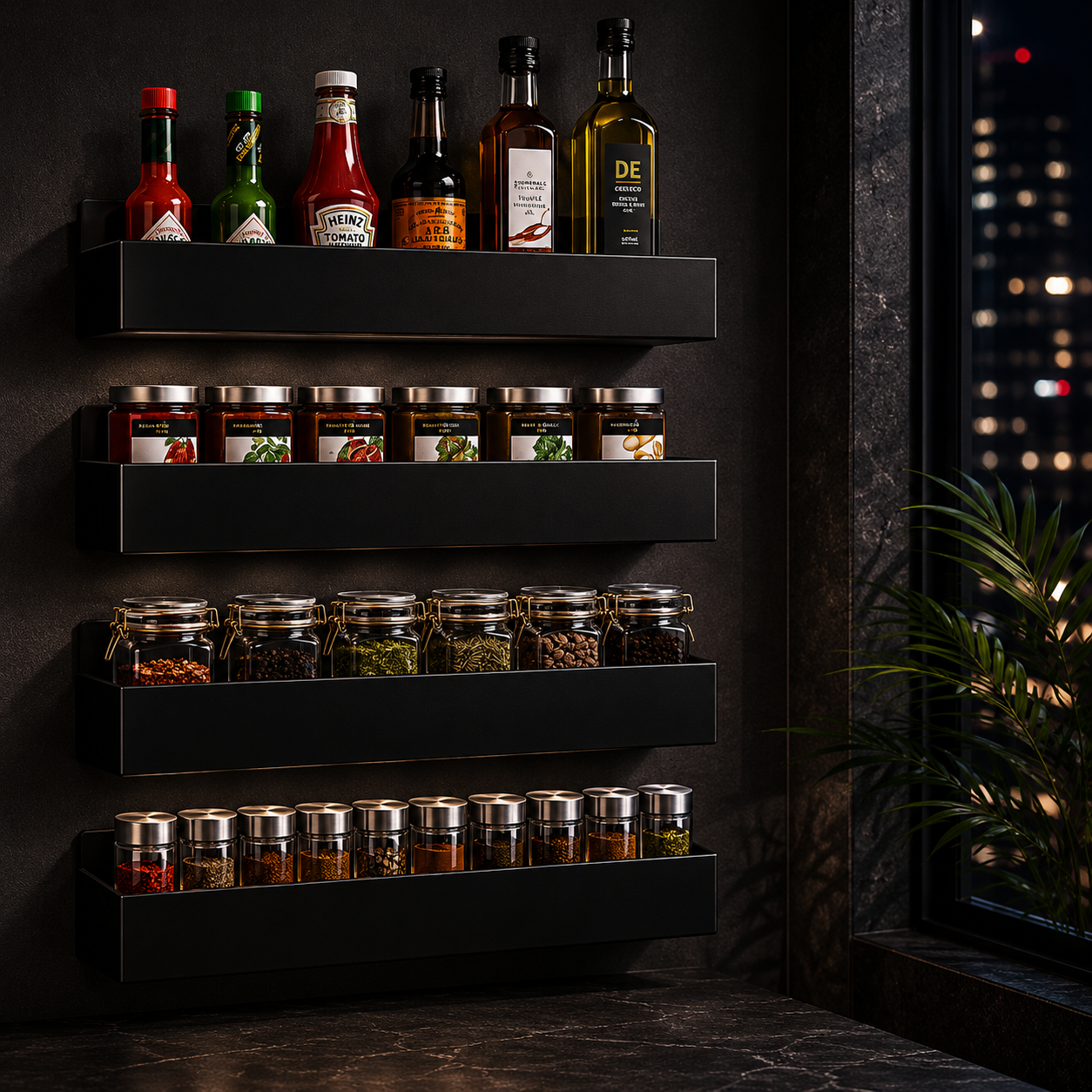 MagniStore Magnetic Spice Rack Set 4 Pack