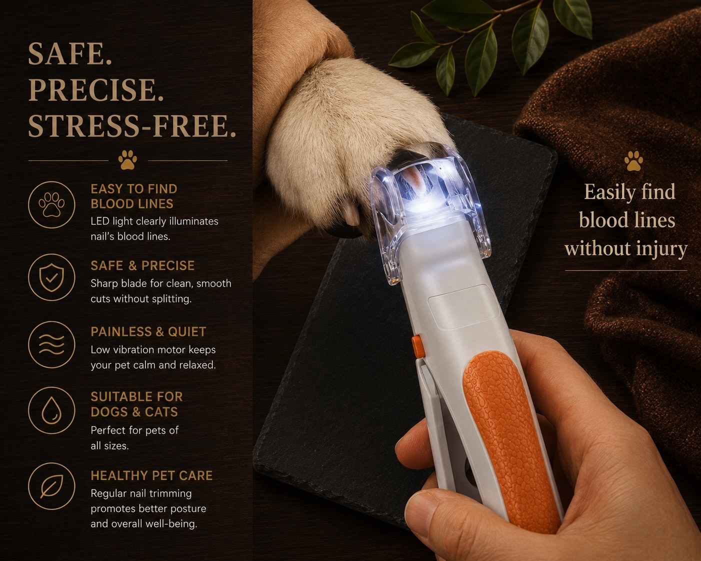 GlowTrim LED Pet Nail Clipper for Dogs and Cats